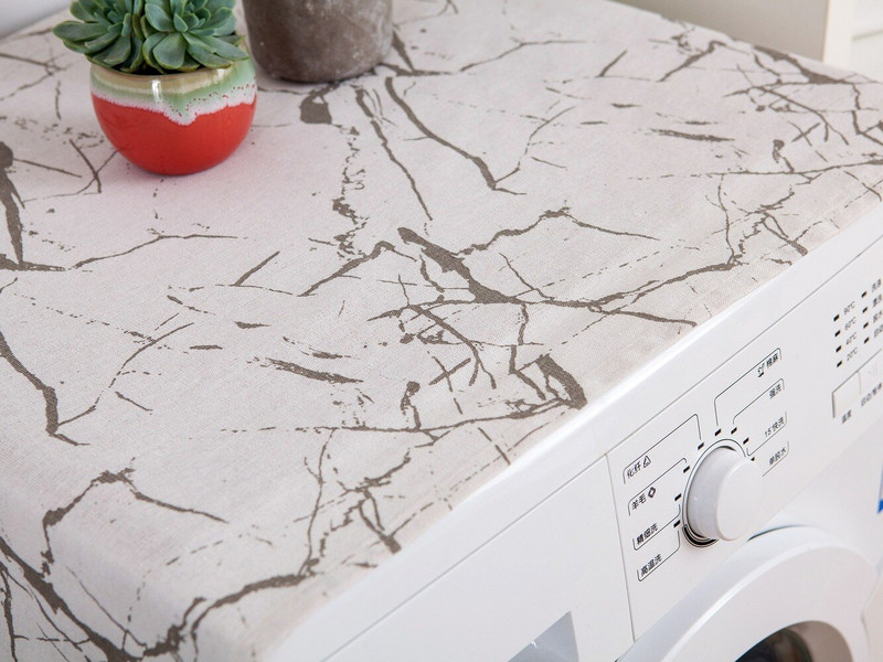 Capac pentru mașină de spălat și uscător Lenjerie naturală Husă de praf pentru frigider Ușă laterală cu o singură parte deschisă Husă mașină de spălat cu imprimeu de marmură Prosop