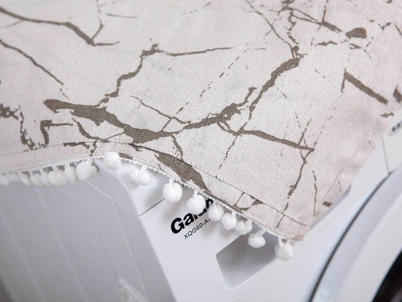 Capac pentru mașină de spălat și uscător Lenjerie naturală Husă de praf pentru frigider Ușă laterală cu o singură parte deschisă Husă mașină de spălat cu imprimeu de marmură Prosop