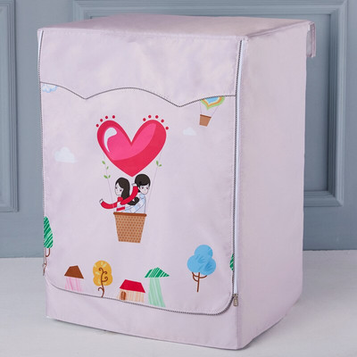 Kryt na práčku/sušičku s predným plnením, vodotesný kryt na práčku so sušičkou, strieborný okraj, zips, jedinečný dizajn, 3 strany