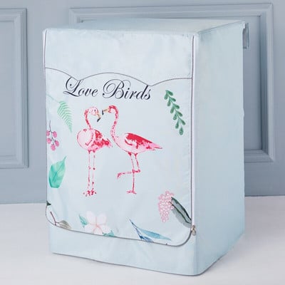 Kryt na práčku/sušičku s predným plnením, vodotesný kryt na práčku so sušičkou, strieborný okraj, zips, jedinečný dizajn, 3 strany