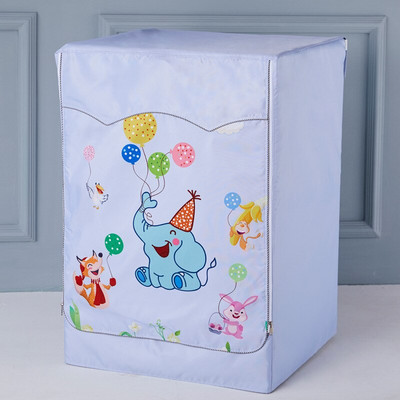 Kryt na práčku/sušičku s predným plnením, vodotesný kryt na práčku so sušičkou, strieborný okraj, zips, jedinečný dizajn, 3 strany