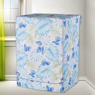 Kryt na práčku/sušičku s predným plnením, vodotesný kryt na práčku so sušičkou, strieborný okraj, zips, jedinečný dizajn, 3 strany