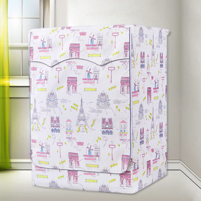 Kryt na práčku/sušičku s predným plnením, vodotesný kryt na práčku so sušičkou, strieborný okraj, zips, jedinečný dizajn, 3 strany