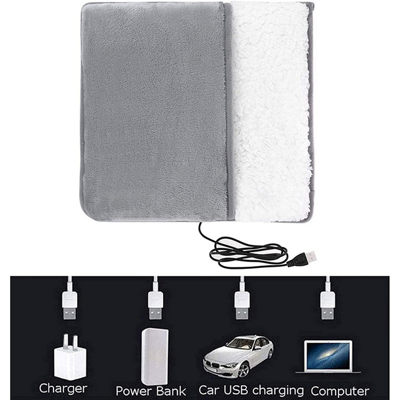 Papuci caldi Pad de incalzire Picioare Papuci caldi Incalzire USB Pad de incalzire electrica Incalzitor de maini pentru picioare, lavabil de uz casnic pentru femei barbati