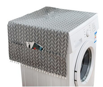 Kryt na práčku do domácnosti, prachotesný kryt na kuchynskú chladničku s úložným vreckom, puzdro na čistiace príslušenstvo