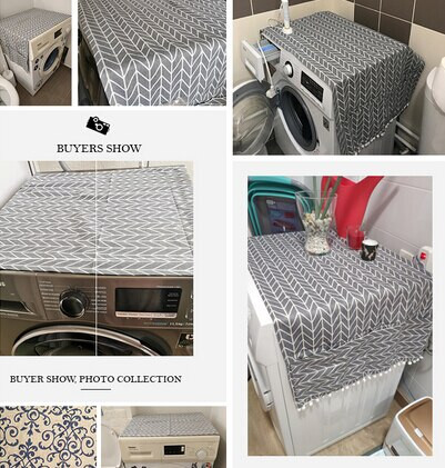 Kryt na práčku do domácnosti, prachotesný kryt na kuchynskú chladničku s úložným vreckom, puzdro na čistiace príslušenstvo