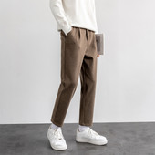 Pantaloni casual barbatesti cu buzunare - culoare maro