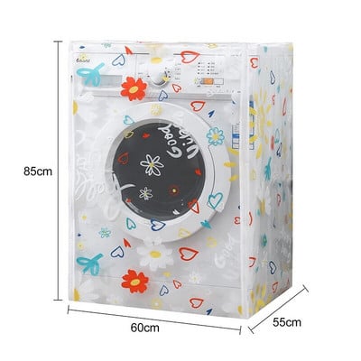 Capac PEVA pentru mașină de spălat cu rolă Capac superior de protecție împotriva prafului Carcasă impermeabilă Capac pentru mașină de spălat și uscător cu încărcare frontală Articole de uz casnic