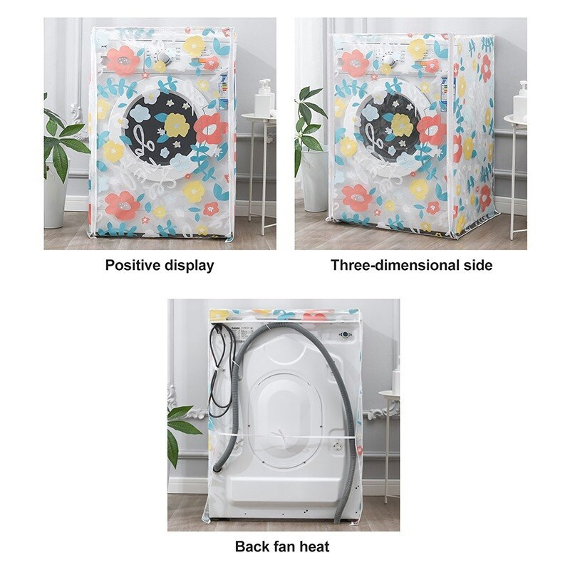 Capac PEVA pentru mașină de spălat cu rolă Capac superior de protecție împotriva prafului Carcasă impermeabilă Capac pentru mașină de spălat și uscător cu încărcare frontală Articole de uz casnic
