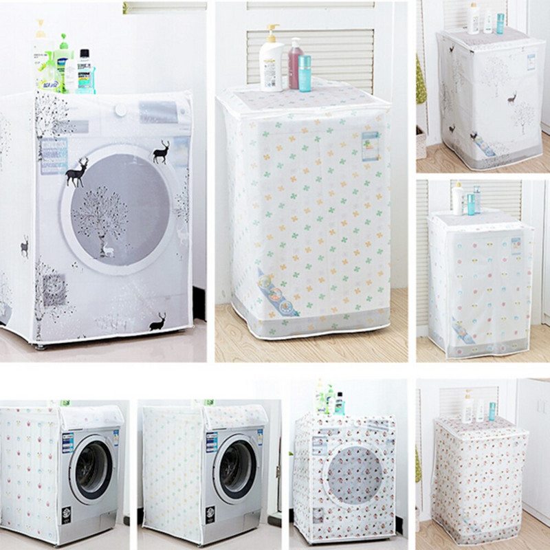 Priehľadný vodotesný kryt na práčku, opaľovací krém, automatický obežný valec, prach pre bubon 60*56*83 cm
