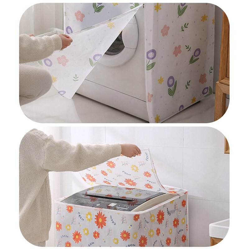 Kryt na práčku Ochranný protiprachový kryt Vodotesné puzdro Ochranný protiprachový plášť PEVA na práčku Predný horný otvorený