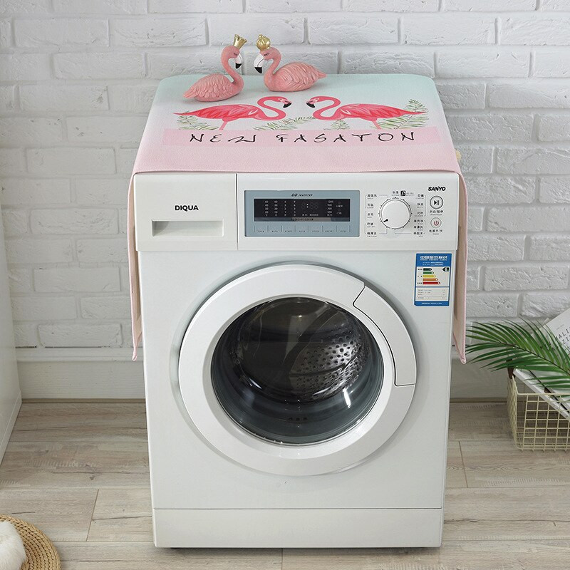 Kryt na práčku, domácnosť, jednokrídlové dvere, kryt na chladničku, univerzálny kryt na nábytok s plameniakovým vzorom losa