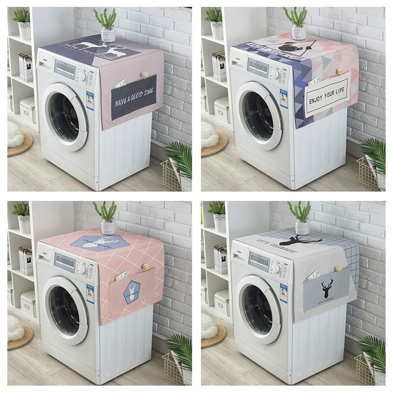 Kryt na práčku, domácnosť, jednokrídlové dvere, kryt na chladničku, univerzálny kryt na nábytok s plameniakovým vzorom losa