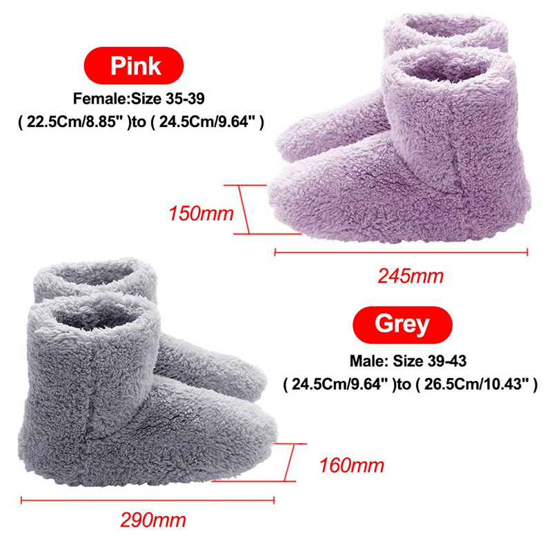 Zimné teplé snehové topánky, umývateľné pohodlné plyšové elektrické vyhrievané topánky, nabíjanie cez USB, teplé topánky s mäkkou podrážkou, domáce topánky pre mužov a ženy