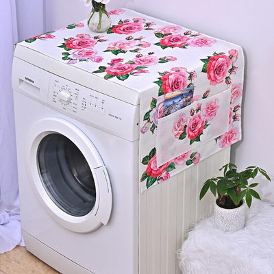 Kryt na chladničku s plachtou, odolný voči prachu, viacúčelová handrička na prach, bytový textil, kryt na práčku, úložný priestor pre domácnosť