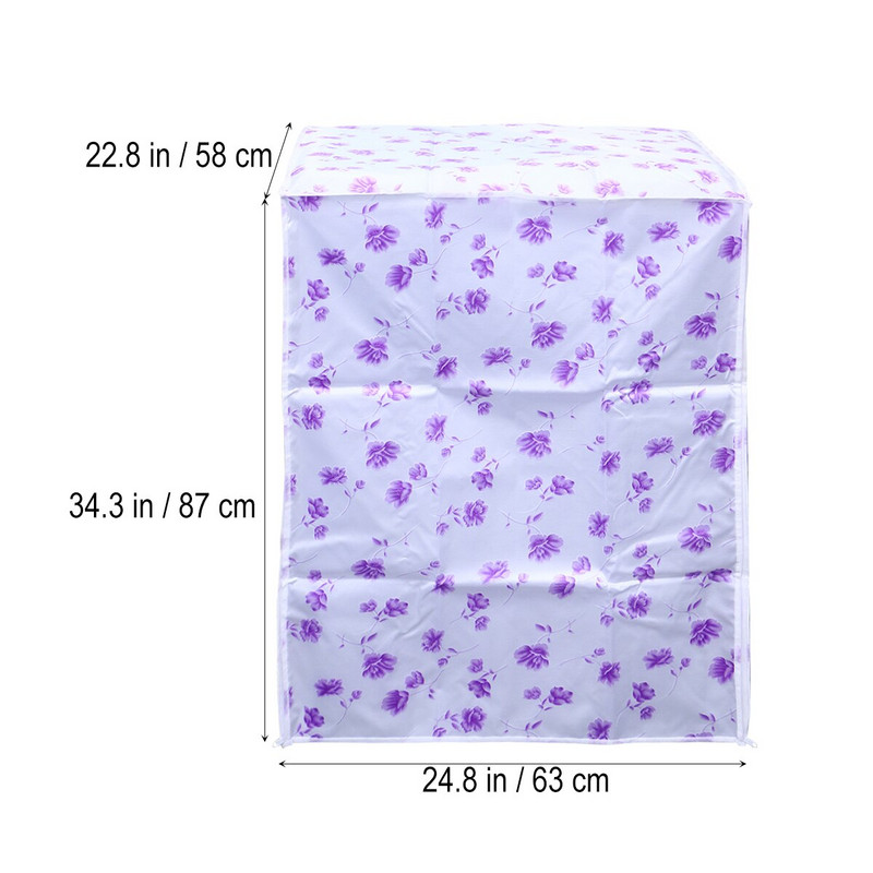 1 bucată capac mașină de spălat roată impermeabilă poliester pânză satinată cu fermoar protector pentru mașină de spălat rufe