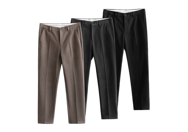 Pantaloni eleganti pentru barbati cu buzunar si fermoar