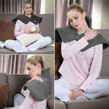 Зимна електрическа нагревателна подложка Мокра подложка за врат и задна рамена, за да запазите топлината Нагряващ шал Eu Plug