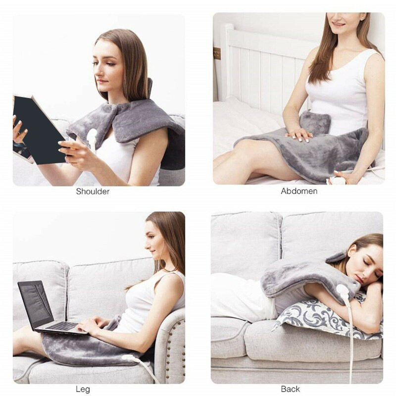 Zimná elektrická vyhrievacia podložka na mokrý krk a chrbát, vyhrievacia podložka na ramená, udržiavanie tepla, vyhrievací šál, zástrčka EÚ