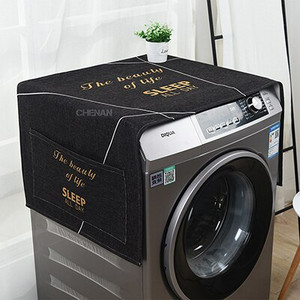 55 * 140 cm daugiaspalviai dvigubos paskirties storo lino dulkėms atsparūs virtuvės skalbimo mašinos šaldytuvo laikymo krepšiai