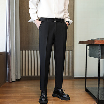 Pantaloni eleganti de barbati cu centura