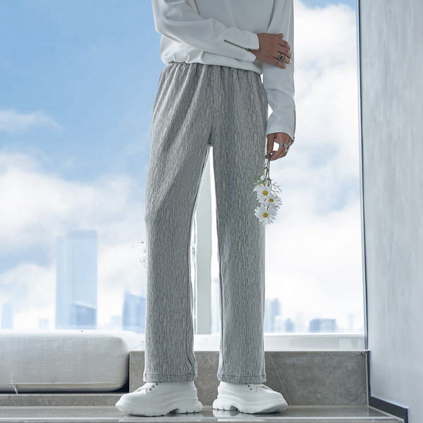 Pantaloni casual barbatesti de culoare gri