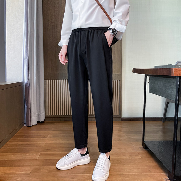 Alkalmi férfi nadrág, egyenes zsebmintával