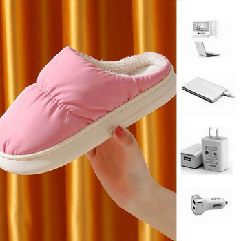 Отопляеми чехли Електрически нагреватели за крака Бързо загряващи чехли за жени Мъже USB зареждане Електрически нагреватели Обувки Коледа