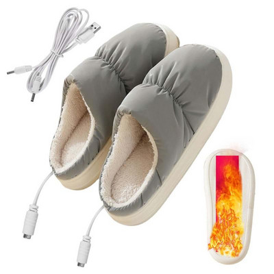 Θερμαινόμενες Παντόφλες Ηλεκτρικές Παντόφλες Θέρμανσης USB Ποδιών Θερμαινές Μπότες Θερμαινόμενες Παντόφλες για Άντρες και Γυναίκες Χειμερινά δώρα Χριστουγέννων