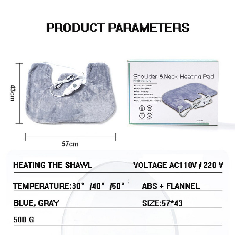 Nová vyhrievacia šál na ramená, krk a chrbát, tepelná terapia, ohrievač, vážená vyhrievacia podložka na úľavu od bolesti a na zahriatie