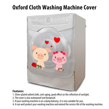 Πλυντήριο ρούχων Oxford Dust Cover Ψυγείο Πάνω κάλυμμα Πλυντήριο Ψυγείο Cute Storage Κρεμαστό Τσάντα Τσέπης Organizer 60x50x85cm
