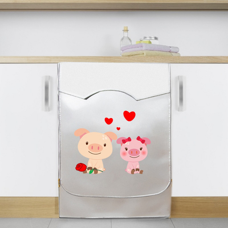 Oxford Capac de praf pentru mașină de spălat frigider Capac superior Mașină de spălat frigider Drăguț de depozitare agățat geantă de buzunar Organizator 60x50x85cm