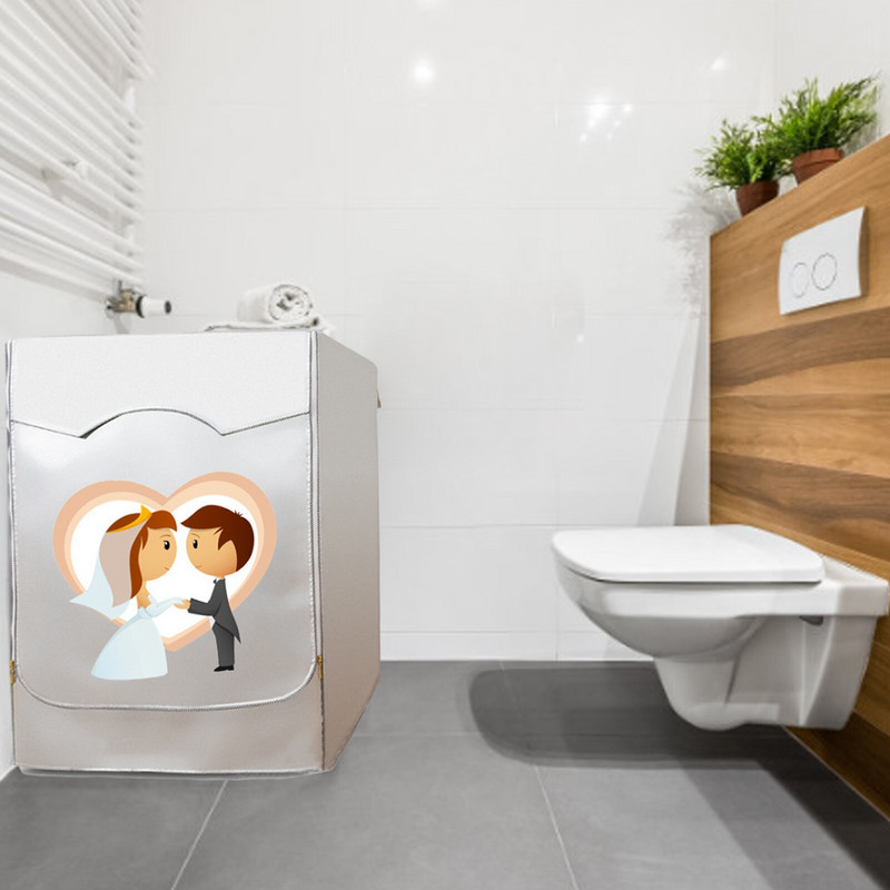 Oxford Capac de praf pentru mașină de spălat frigider Capac superior Mașină de spălat frigider Drăguț de depozitare agățat geantă de buzunar Organizator 60x50x85cm