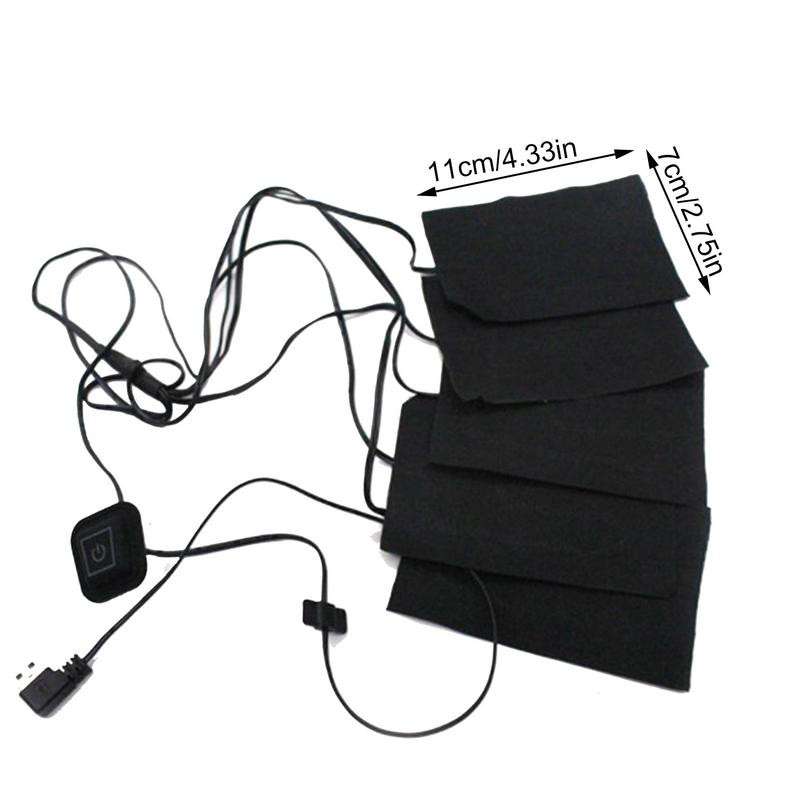 USB vyhrievacia podložka na oblečenie, rýchlo sa ohrievajúca vyhrievacia podložka z uhlíkových vlákien, 5 v 1, elektrická vyhrievacia podložka, kvalitné kompozitné vlákno, 4,33 x 2,76 palca