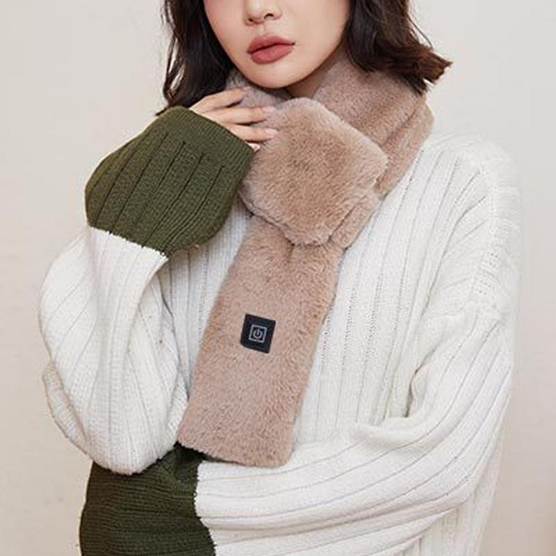 Zimná elektrická vyhrievaná podložka na šatku 5V s 3 úrovňami nastaviteľná teplota, šatka s USB nabíjaním a reguláciou tepla na krk