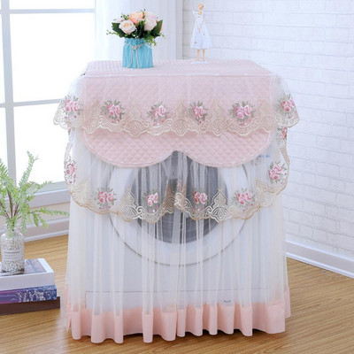 Protector antipraf din dantelă lavabil în stil floral Decor pentru casă Husă mașină de spălat 4 culori Decorație Carcasă de protecție pentru aparate