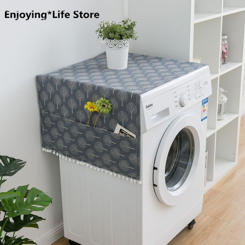 Viacfarebný polyesterový pruhovaný kryt na práčku, prachotesný kryt, chladnička, mikrovlnná rúra, vrchné prekrytie, príslušenstvo
