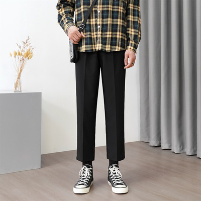 Pantaloni barbati model drept cu talie inalta