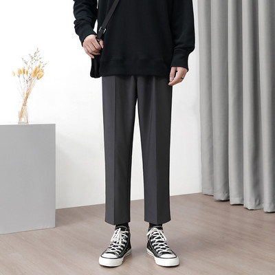 Pantaloni barbati model drept cu talie inalta