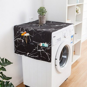 Geometrický kryt na chladničku s jednými dverami, pastoračný, dvojitý otvorený uterák, kryt na práčku, 1 ks