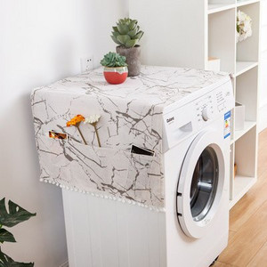 Geometrický kryt na chladničku s jednými dverami, pastoračný, dvojitý otvorený uterák, kryt na práčku, 1 ks