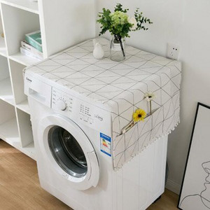 Geometrický kryt na chladničku s jednými dverami, pastoračný, dvojitý otvorený uterák, kryt na práčku, 1 ks