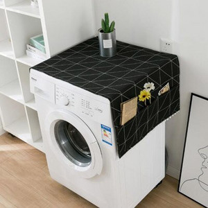 Geometrický kryt na chladničku s jednými dverami, pastoračný, dvojitý otvorený uterák, kryt na práčku, 1 ks