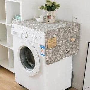 Geometrický kryt na chladničku s jednými dverami, pastoračný, dvojitý otvorený uterák, kryt na práčku, 1 ks