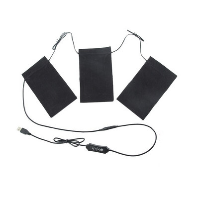 USB vyhrievacia podložka na oblečenie s 3 prevodovými stupňami, nastaviteľná teplota, elektrická vyhrievacia plachta, vyhrievacia podložka pre vestu, bundu, 3/5/8 plachiet