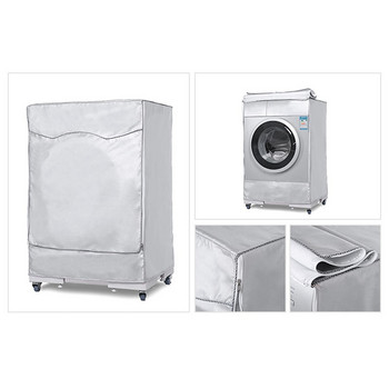 1 бр. Сребърен автоматичен ролков капак за миене Водоустойчив капак за перална машина с предно зареждане M/L/XL/XXL за избор
