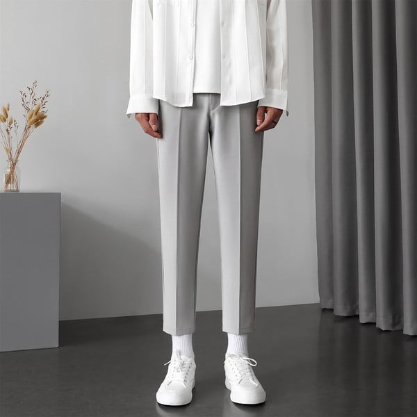 Pantaloni uni la modă cu buzunar pentru bărbați