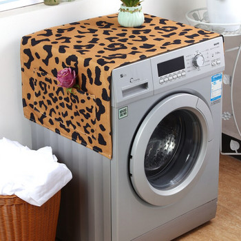 Retro Leopard Κάλυμμα Πλυντηρίου ρούχων Προστατευτικό κάλυμμα από τη σκόνη Φούρνος μικροκυμάτων Φούρνος Cows Dot Ψυγείο Προστατευτική θήκη αντισκόνης
