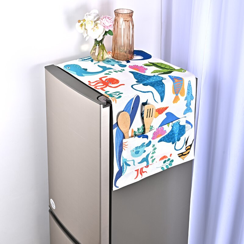 Morski život Ribe Navlake za prašinu Roler navlake za perilicu rublja Zaštita za hladnjak s 2 vrata Zaštita od prašine Tropska biljka Navlaka za mikrovalnu pećnicu