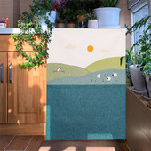 Automatická valcová práčka, opaľovací krém, prachotesný kryt, kryt práčky, bavlnená látka, predný otvorený dekoratívny doplnok Copri Lavatrice